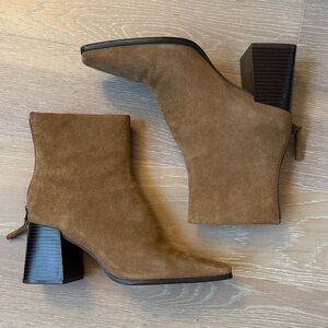 Mango Suede Brown Booties